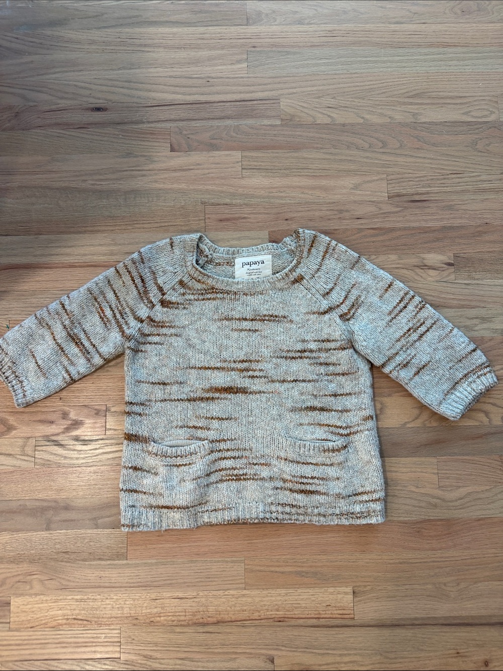 Papaya Cream Sweater with Brown Marled Accents